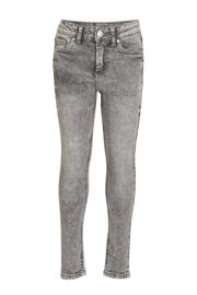 thumbnail: Grey denim meisjes anytime skinny jeans van denim met regular waist en rits- en knoopsluiting
