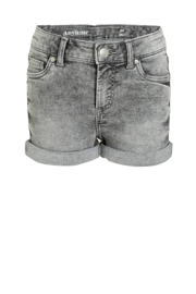 thumbnail: Grijze meisjes anytime short van denim met regular waist en rits- en knoopsluiting