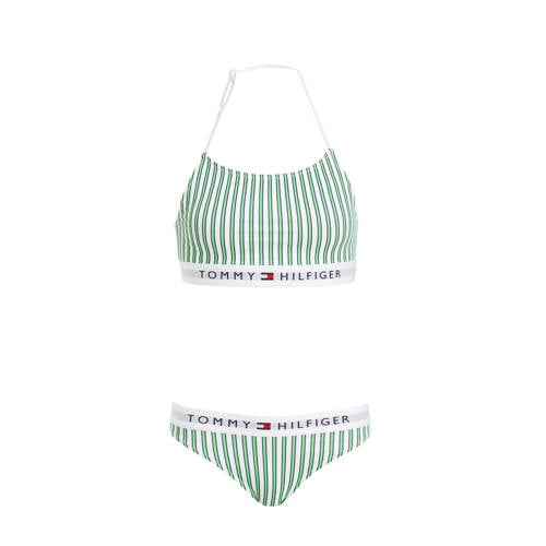 Tommy Hilfiger crop bikini wit/groen Meisjes Gerecycled polyamide (duurzaam) - 128/140