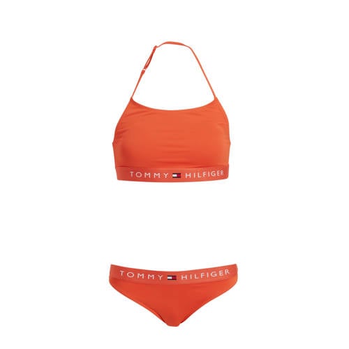Tommy Hilfiger crop bikini oranje Meisjes Gerecycled polyamide (duurzaam) - 128/140