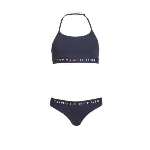 Tommy Hilfiger crop bikini donkerblauw Meisjes Gerecycled polyamide Logo