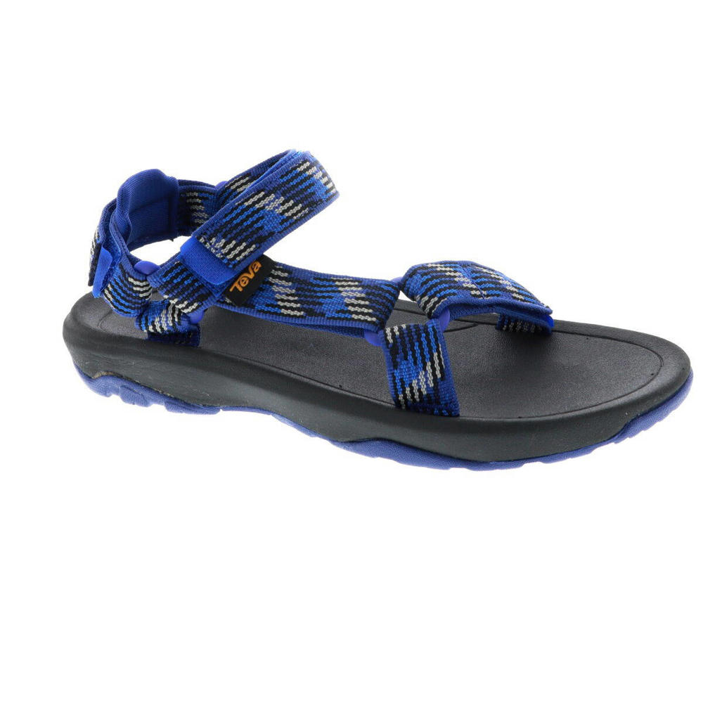 Blauwe jongens Teva sandalen van textiel met profielzool en klittenband