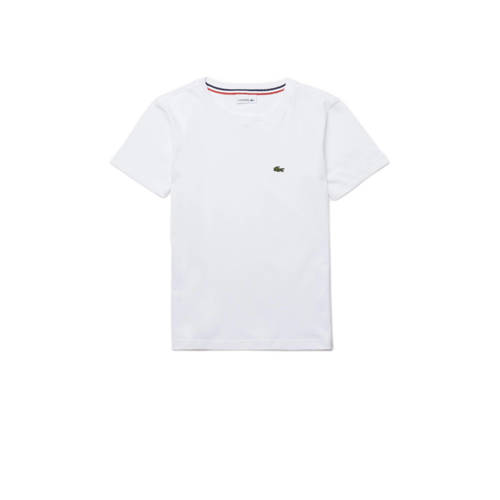 Lacoste T-shirt met logo 001 white Wit Jongens Katoen Ronde hals Logo - 104