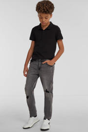thumbnail: Grey denim jongens anytime slim fit jeans van denim met regular waist