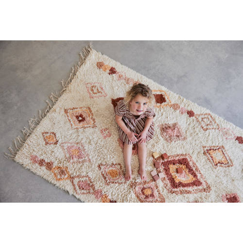 Tapis Petit vloerkleed Inez (180x120 cm) Roze Ruit