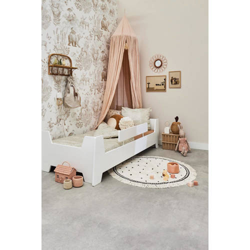 Tapis Petit vloerkleed Emma Dots (Ø130 cm) Ecru Stip