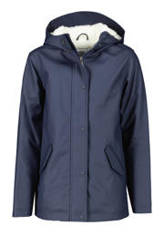thumbnail: Donkerblauwe meisjes America Today Junior regenjas tussen Janice Teddy JR van gerecycled polyamide met lange mouwen, capuchon en ritssluiting