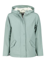 thumbnail: Lichtgroene meisjes America Today Junior regenjas tussen Janice Teddy JR van gerecycled polyamide met lange mouwen, capuchon en ritssluiting