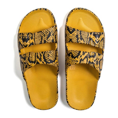 Freedom Moses slippers geel/zwart Meisjes Rubber All over print