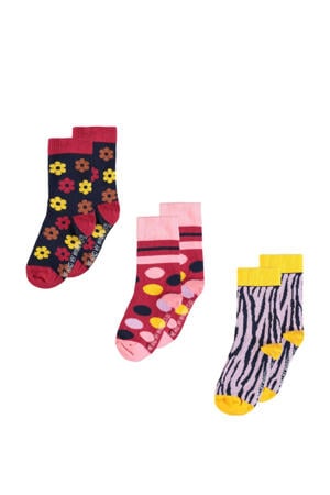 sokken met all-over print - multi (set van 3)
