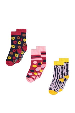 sokken met all-over print - set van 3 multi