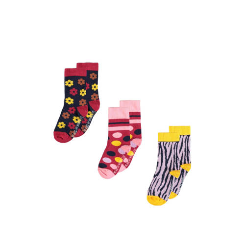 Me & My Monkey sokken met all-over print - set van 3 multi Meisjes Katoen