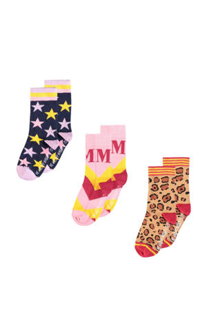 sokken met all-over print - set van 3 multi