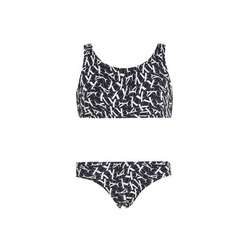 Calvin Klein crop bikini zwart/wit Meisjes Gerecycled polyamide All over print