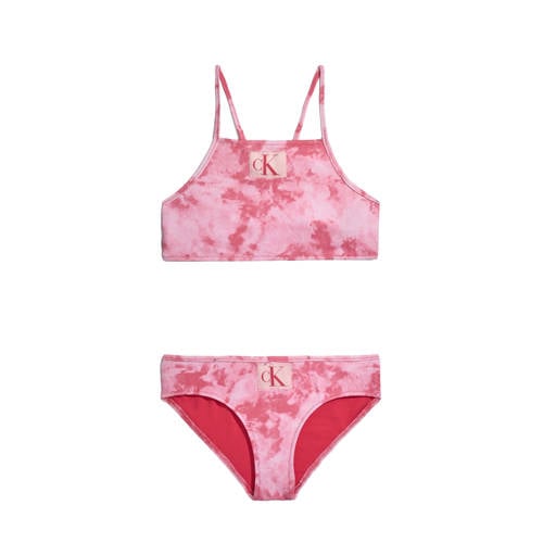 Calvin Klein tie-dye crop bikini roze Meisjes Polyamide Tie-dye