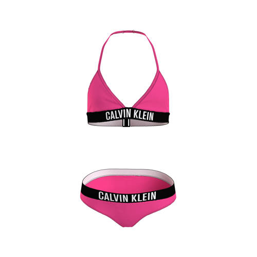 Calvin Klein triangel bikini roze Meisjes Gerecycled polyamide Logo