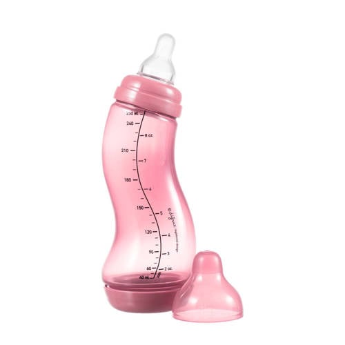 Difrax S-Babyfles Natural - 250 ml - Anti Koliek - Roze