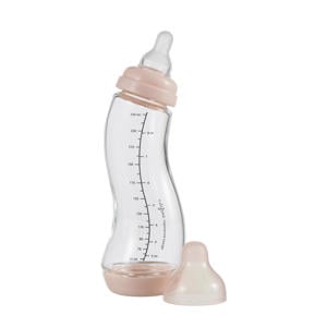 Glazen S-Babyfles Anti Koliek - 250 ml - Lichtroze - Anti Colic tegen krampjes