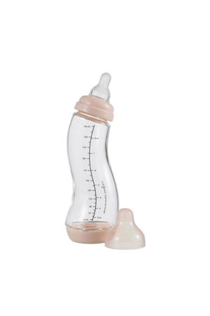 Glazen S-Babyfles Anti Koliek - 250 ml - Lichtroze - Anti Colic tegen krampjes