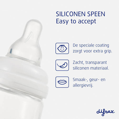 Difrax S-Babyfles Natural 170 ml Anti Koliek Lichtblauw