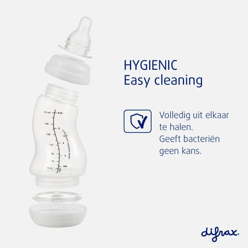 Difrax S-Babyfles Natural 250 ml Anti Koliek Lichtblauw