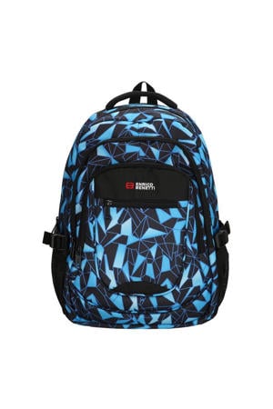 rugzak Santa Cruz met grafische print zwart/blauw