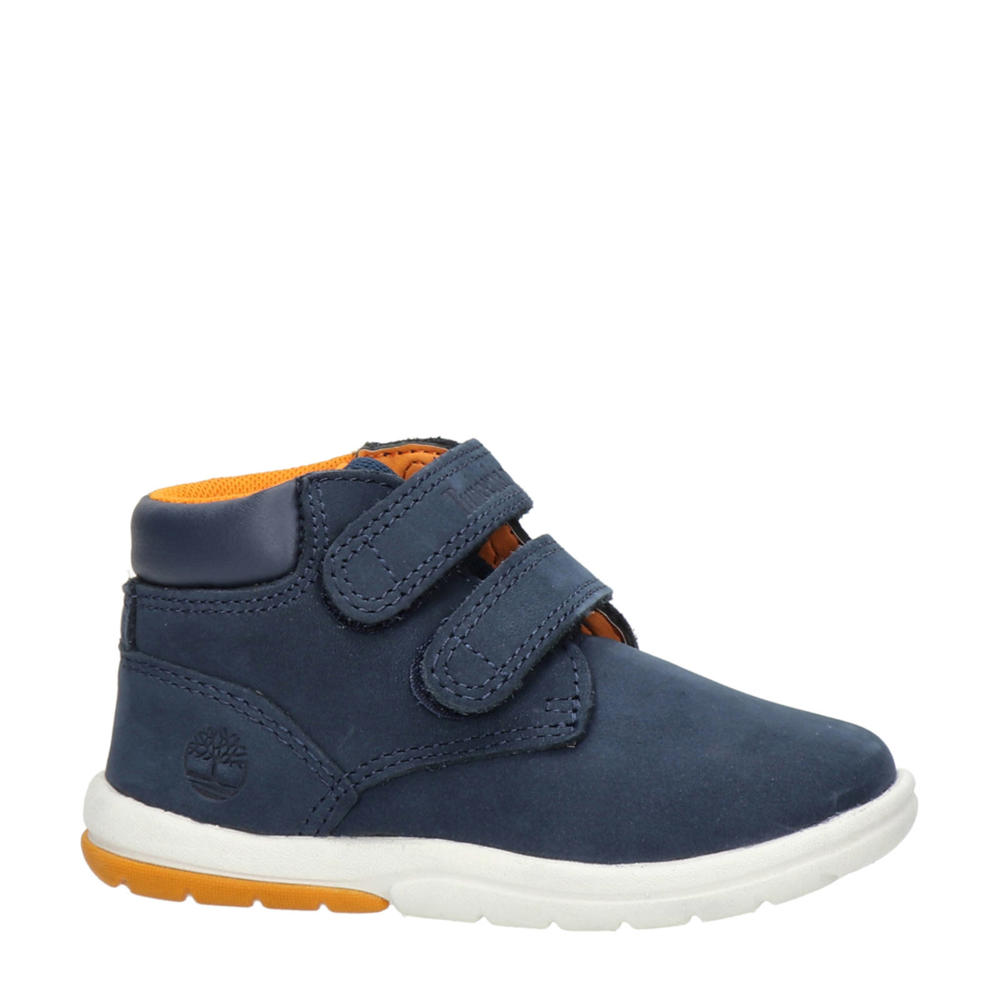 Blauwe jongens Timberland Tracks nubuck enkelboots met klittenband en effen