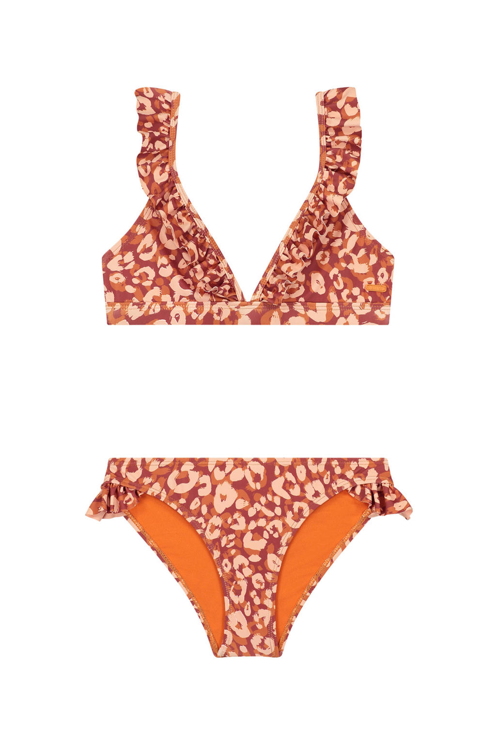 Shiwi triangel bikini Bella met ruches oranje/geel/bruin