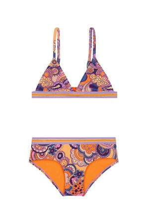 triangel bikini Luna oranje/paars
