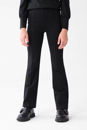 high waist flared broek zwart