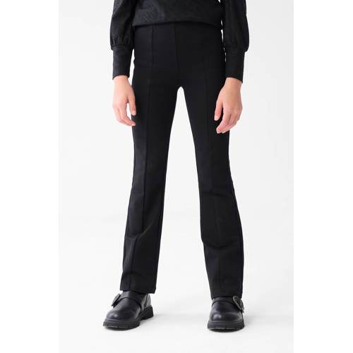 Shoeby high waist flared broek zwart Meisjes Viscose Effen - maat 92 afbeelding