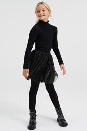 thumbnail: Zwarte meisjes WE Fashion semi-transparante rok gemaakt van polyester en met elastische tailleband