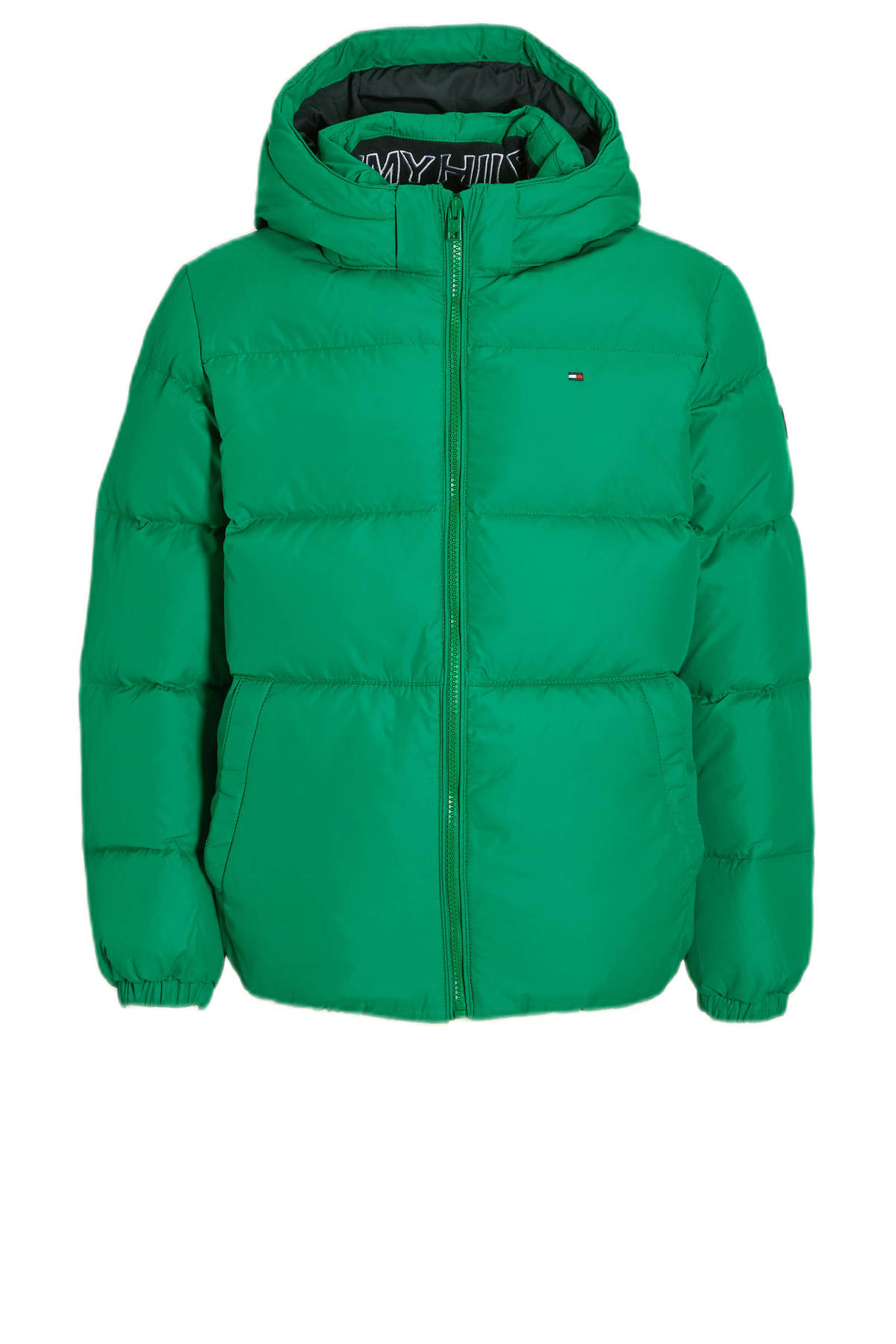 duizend geluid Onrecht Tommy Hilfiger gewatteerde winterjas van gerecycled polyester groen |  kleertjes.com