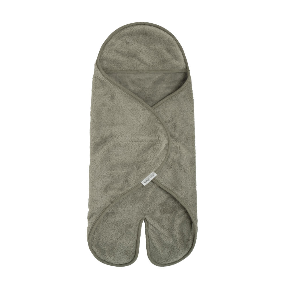 Baby's Only wikkeldeken met voetjes Cozy autostoel 0+ 5-puntsgordel urban green