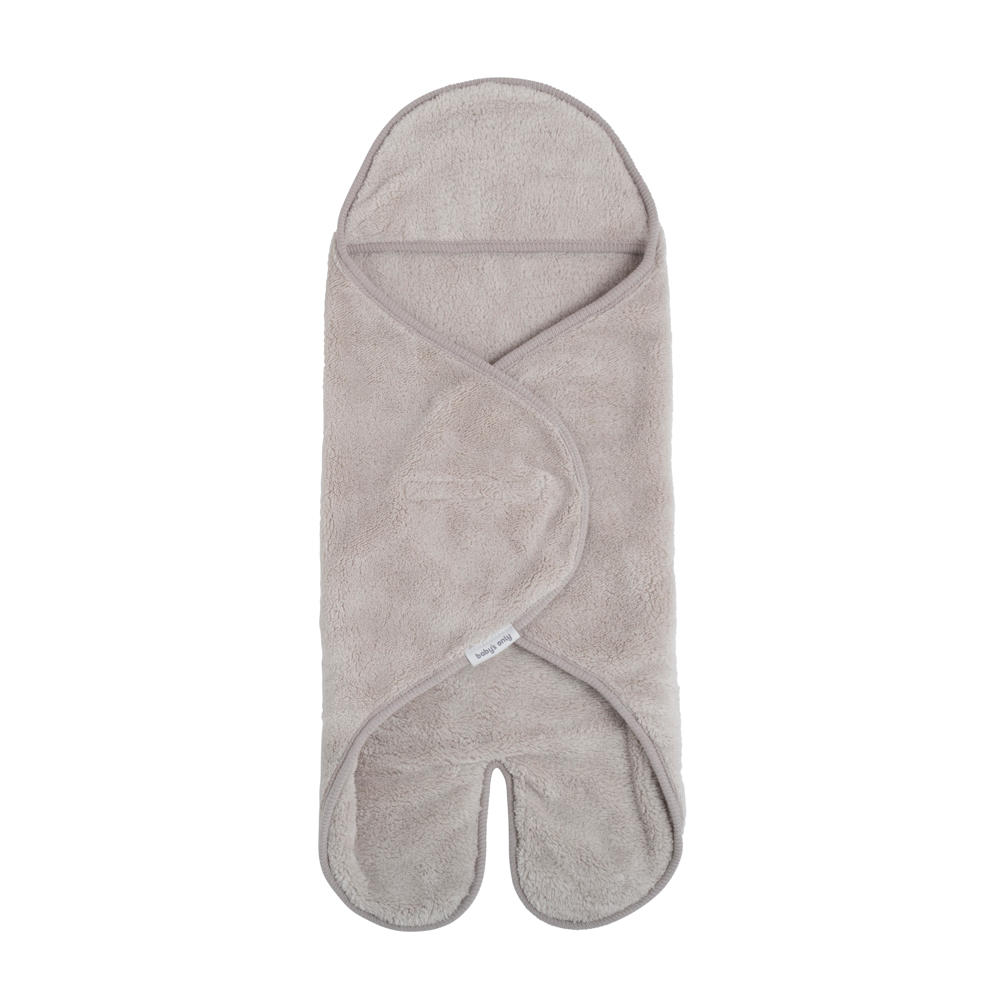 Baby's Only wikkeldeken met voetjes Cozy autostoel 0+ 5-puntsgordel urban taupe