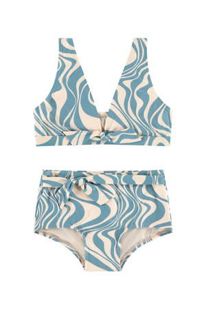 bikini blauw/beige