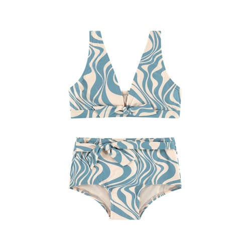 Beachlife bikini blauw/beige Meisjes Polyamide All over print