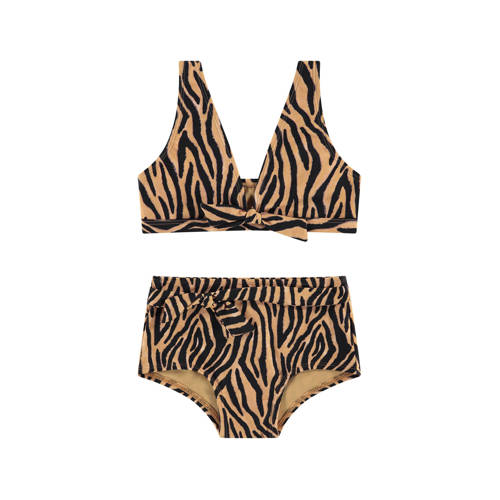Beachlife bikini bruin/zwart Meisjes Polyamide Zebraprint