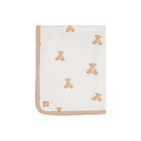 thumbnail: Jollein gevoerde baby wiegdeken Jersey 75x100cm Teddy Bear