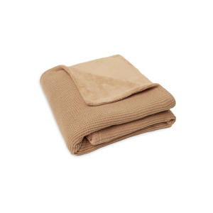 gebreide baby wiegdeken 75x100 cm Basic Knit Biscuit/Fleece