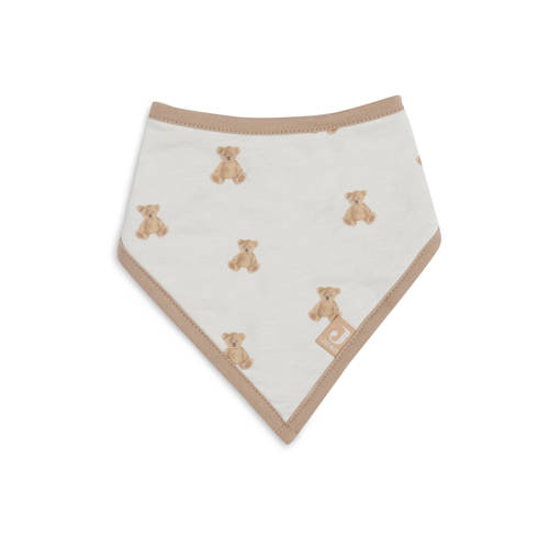 Jollein bandana slab Teddy Bear GOTS set van 2 Ecru Dierenprint