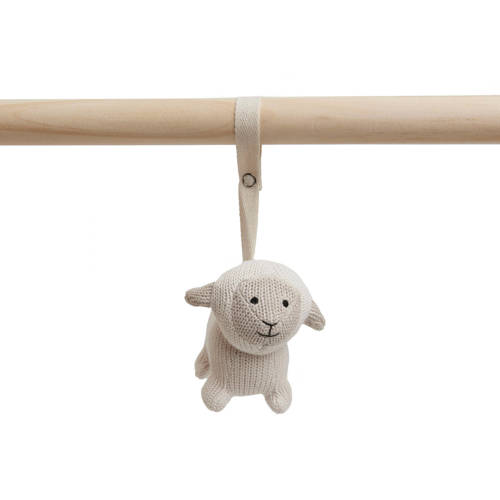 Jollein Gebreide babygym speeltjes set van 3 Wagenspanner Beige