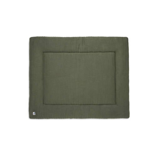 Jollein reversible boxkleed 75x95cm Pure Knit Leaf Green Groen