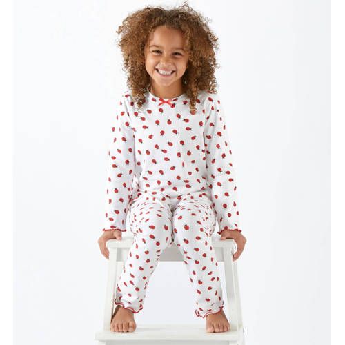 Little Label pyjama met dierenprint van biologisch katoen rood Meisjes Stretchkatoen Ronde hals