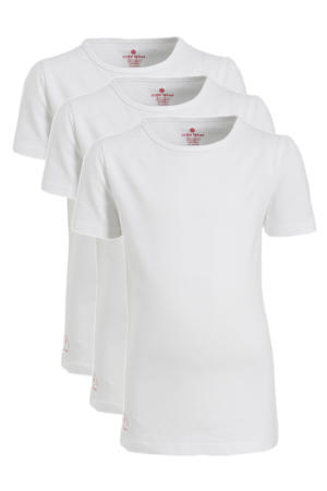 T-shirt van katoen - set van 3 wit