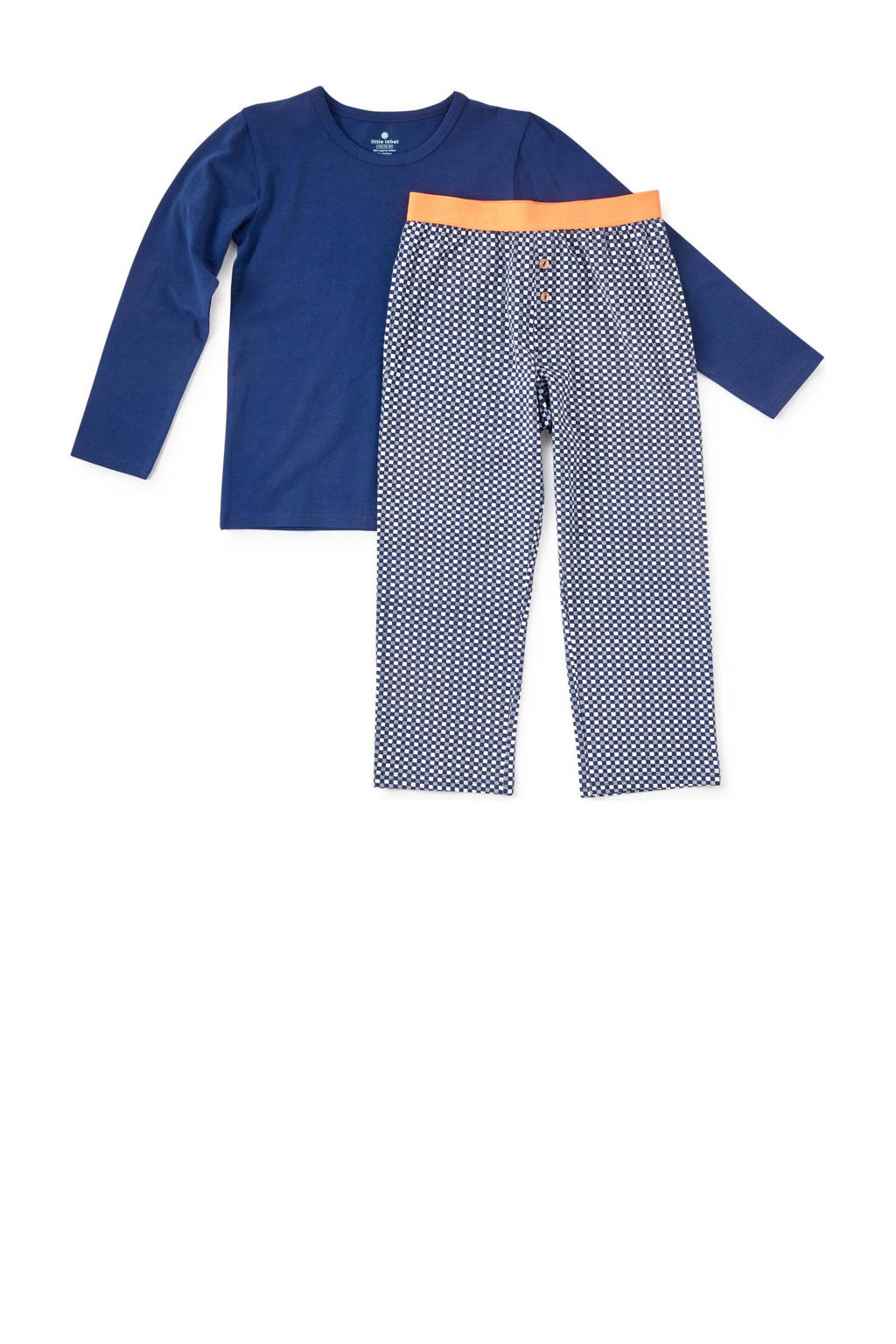 geruite pyjama van biologisch katoen blauw