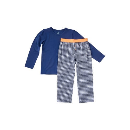 Little Label geruite pyjama van katoen blauw Jongens Stretchkatoen Ronde hals