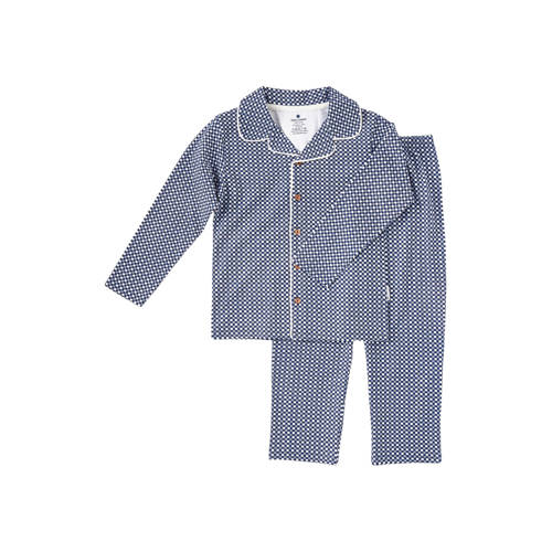Little Label geruite pyjama van katoen blauw Jongens Stretchkatoen Klassieke kraag - maat 122/128 afbeelding