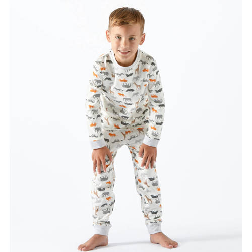 Little Label pyjama met dierenprint van biologisch katoen multi Jongens Stretchkatoen Ronde hals