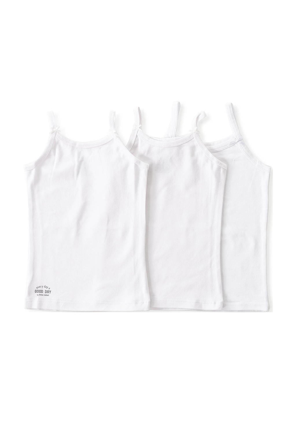 Little Label hemd van katoen - wit (set van 3)
